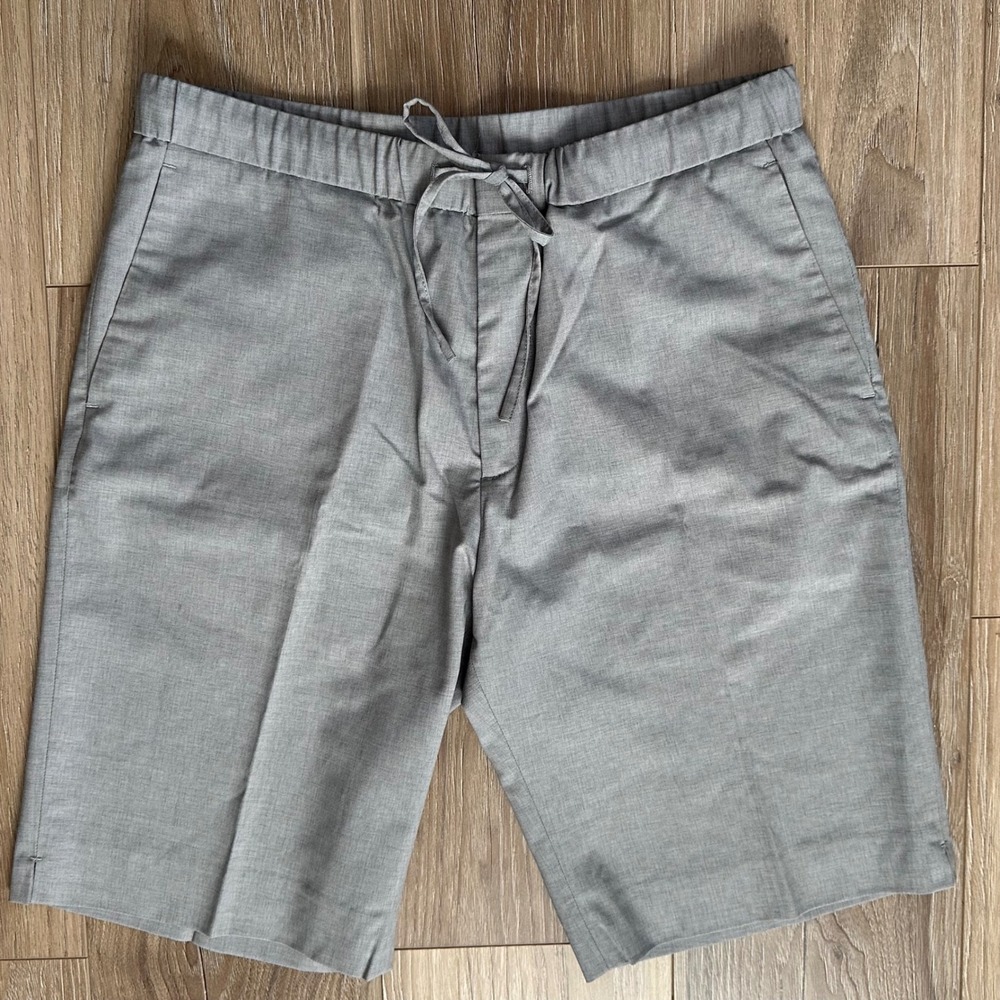 COS Mens Heather Gray Wool Blend Drawstring Waist Tailored Shorts US 34 EU50